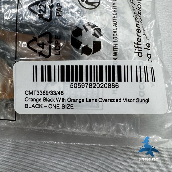 1181 NWT Prettylittlething Oversized Orange Lens Black Sunglasses - Picture 7 of 8